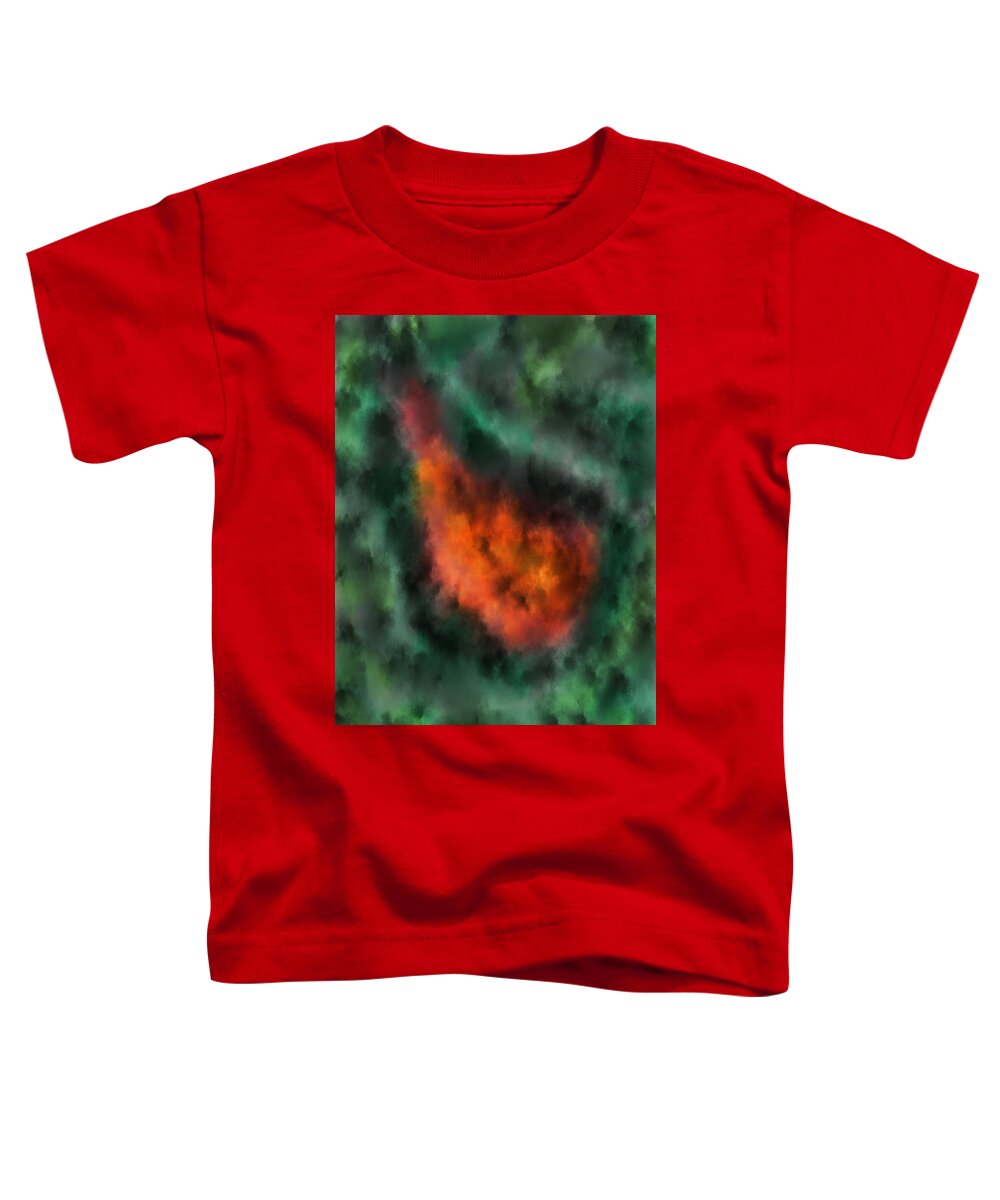 Forest Toddler T-Shirt featuring the digital art Forest under fire by Piotr Dulski
