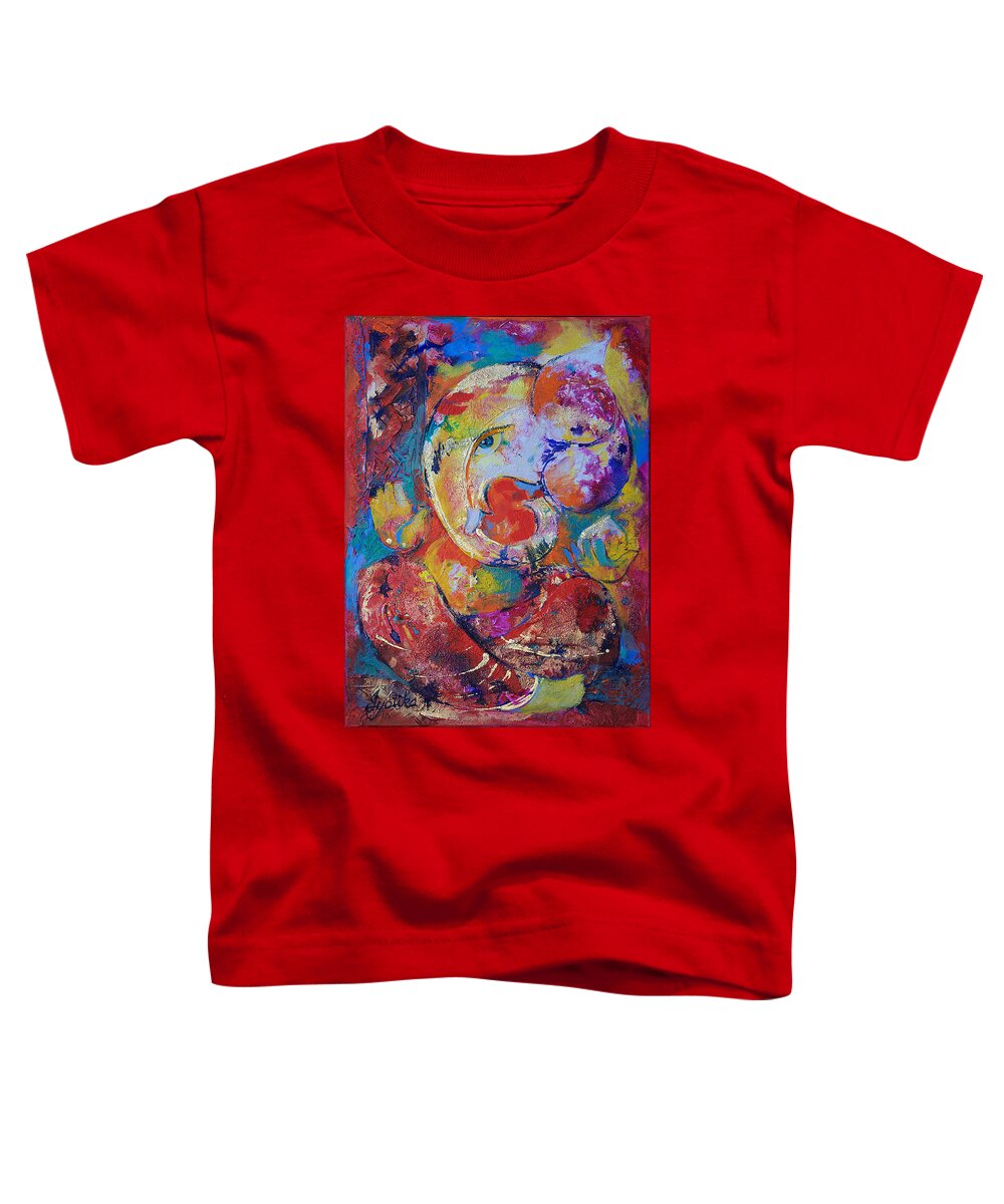 Ganesha Toddler T-Shirt featuring the painting Ganesh by Jyotika Shroff