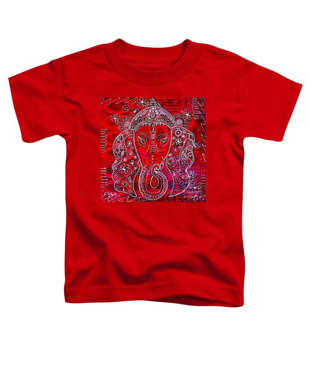Julie-hoyle Toddler T-Shirt featuring the painting Ganesha by Julie Hoyle