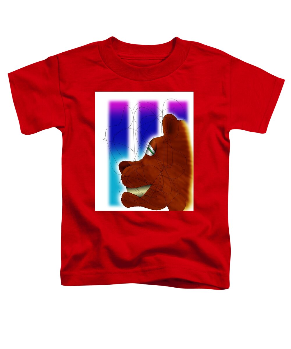 A-rad Toddler T-Shirt featuring the digital art Grin and Bear It by Ismael Cavazos