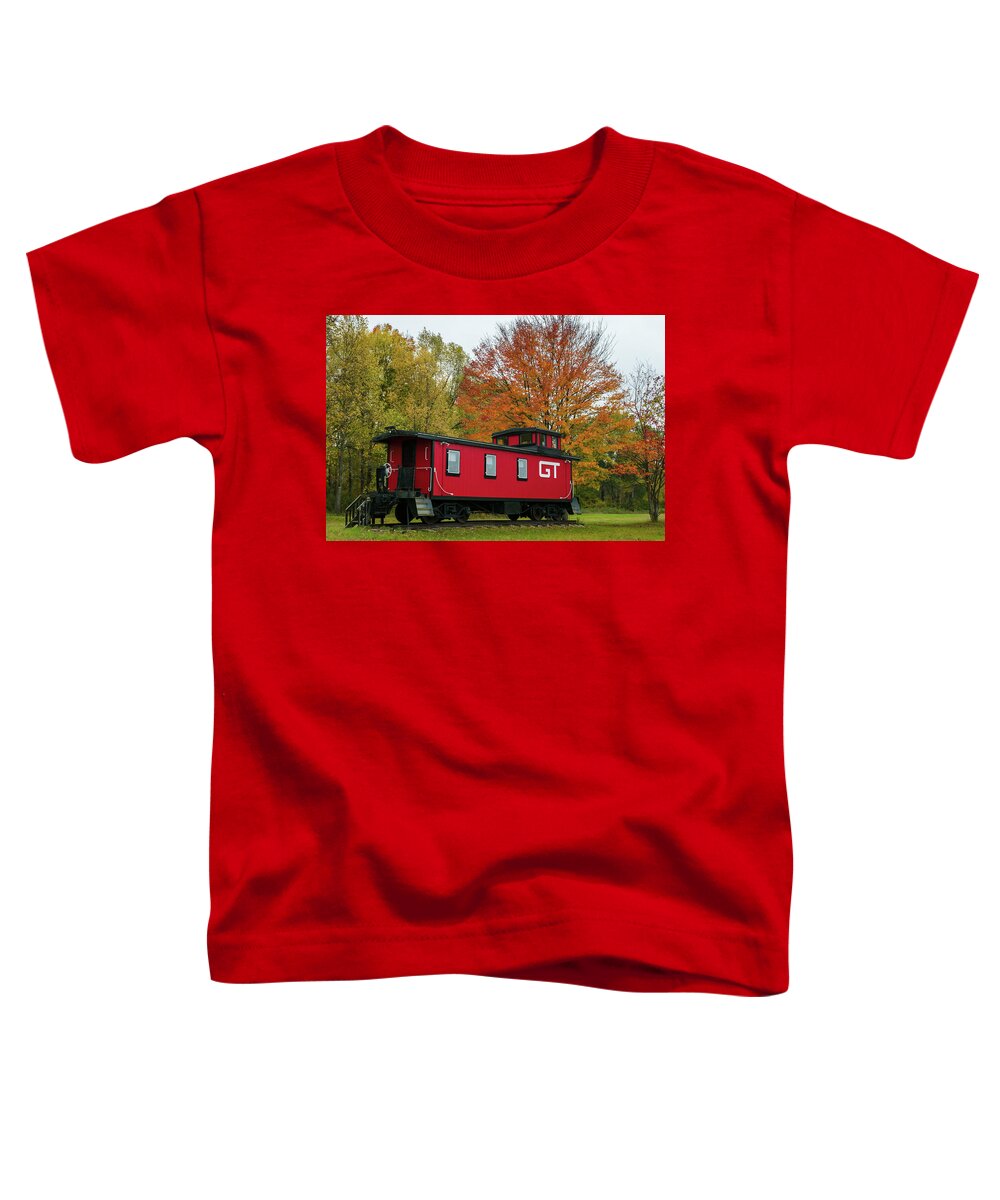 Train Toddler T-Shirt featuring the photograph GT Caboose by Steve L'Italien