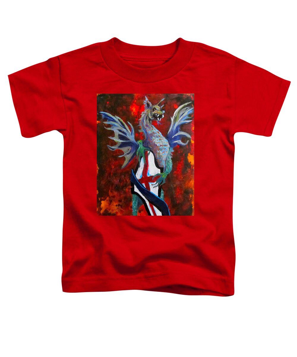 Dragon Toddler T-Shirt featuring the painting Guardian at the Gate by Barbara O'Toole