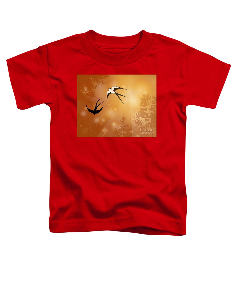 Swallow Toddler T-Shirt featuring the digital art Haven Song by Alice Chen