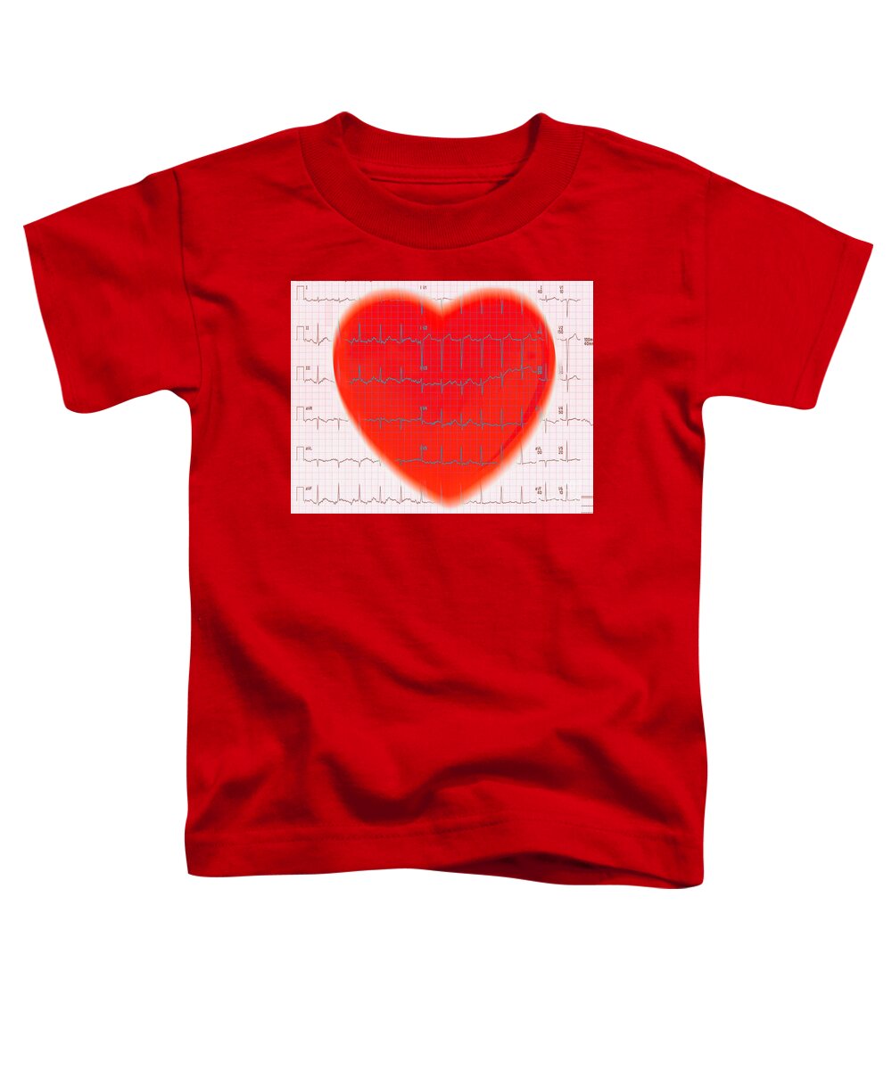Ekg Toddler T-Shirt featuring the photograph Heart And Ekg Reading by George Mattei