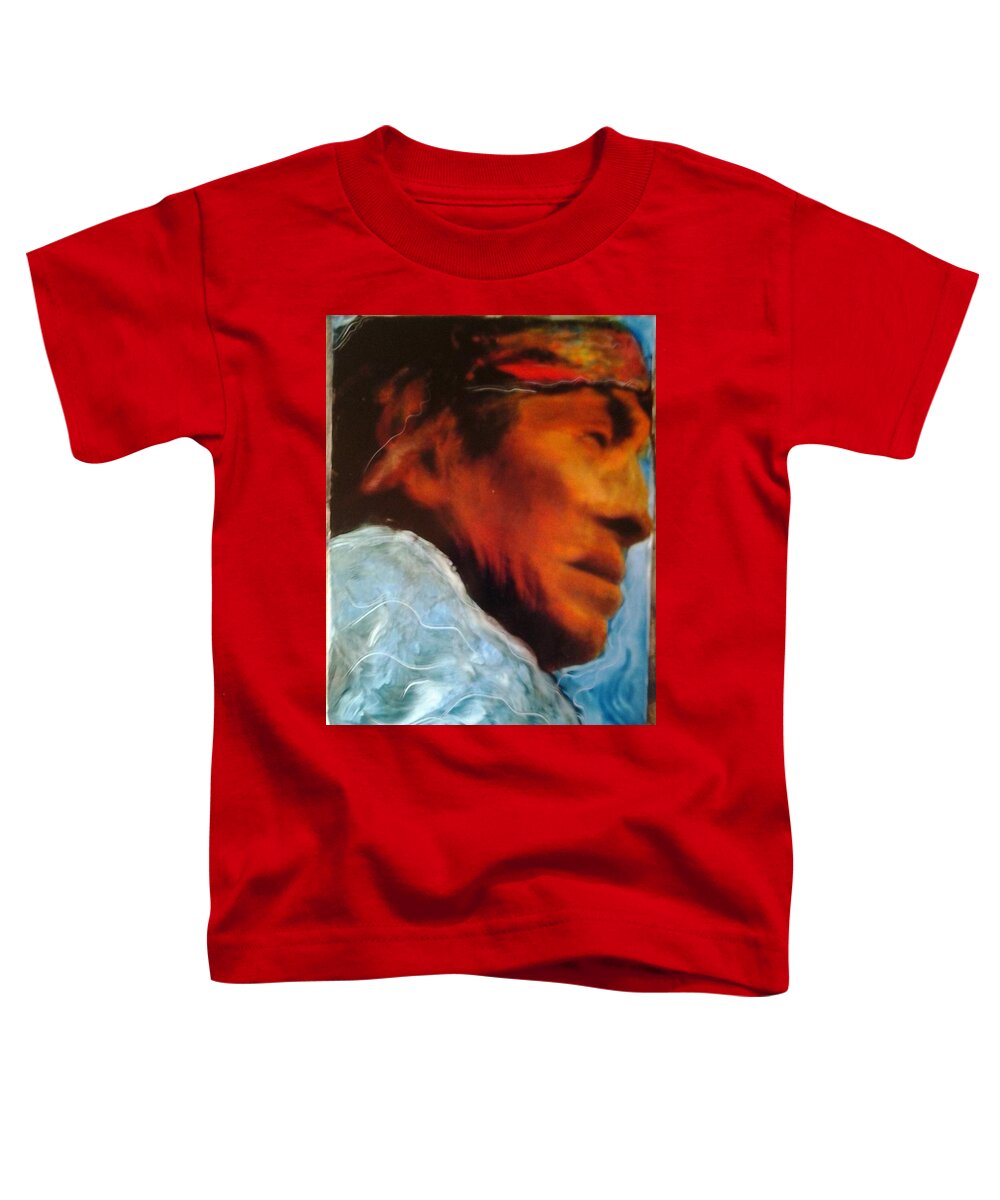 Native Native Men First Nation Global Indegineous Aboriginal Native American Toddler T-Shirt featuring the painting In Cool Clear Waters by FeatherStone Studio Julie A Miller