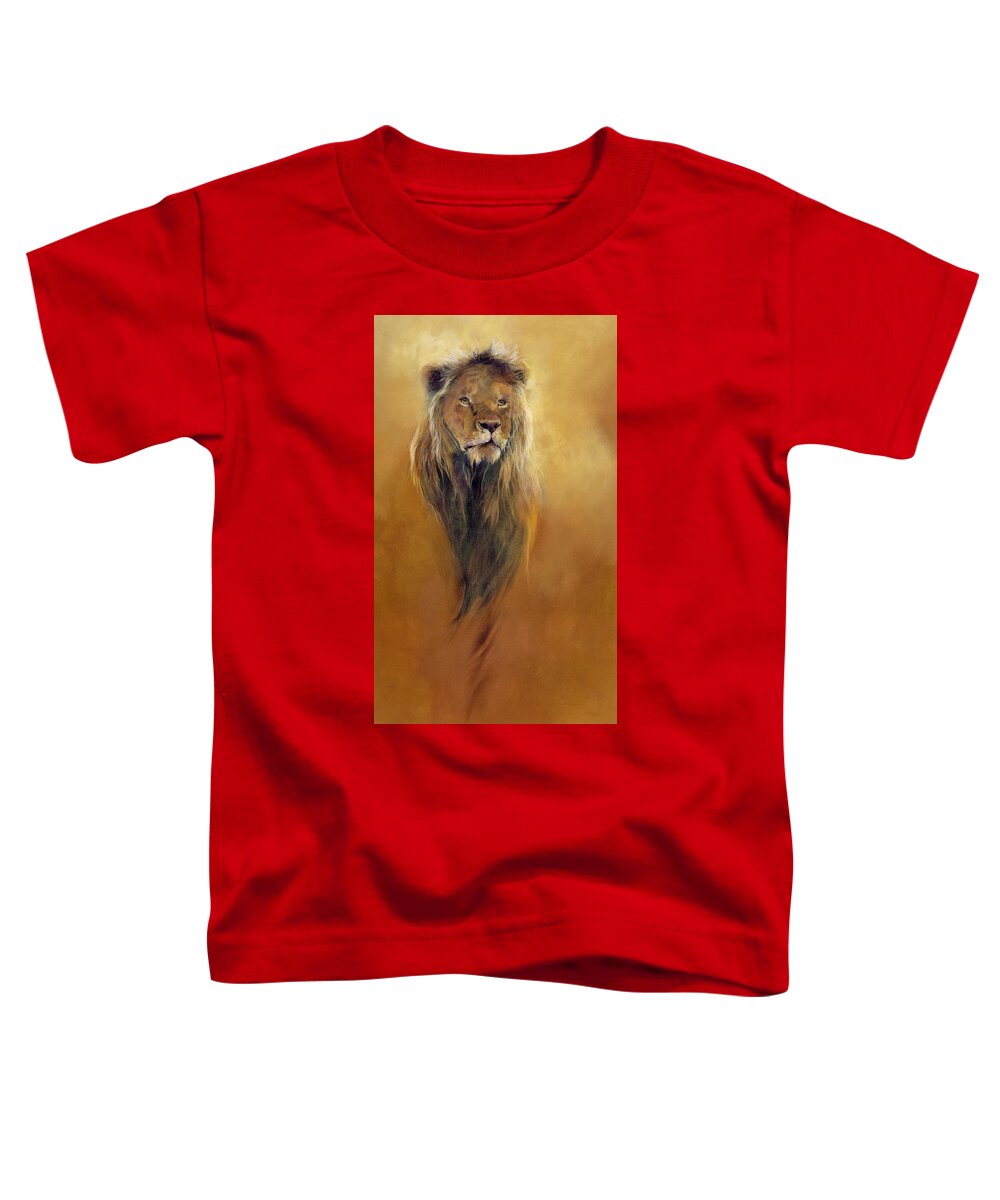 Animal; Furry; Lion; Wild Animal; Predator: King: Leo Toddler T-Shirt featuring the painting King Leo by Odile Kidd