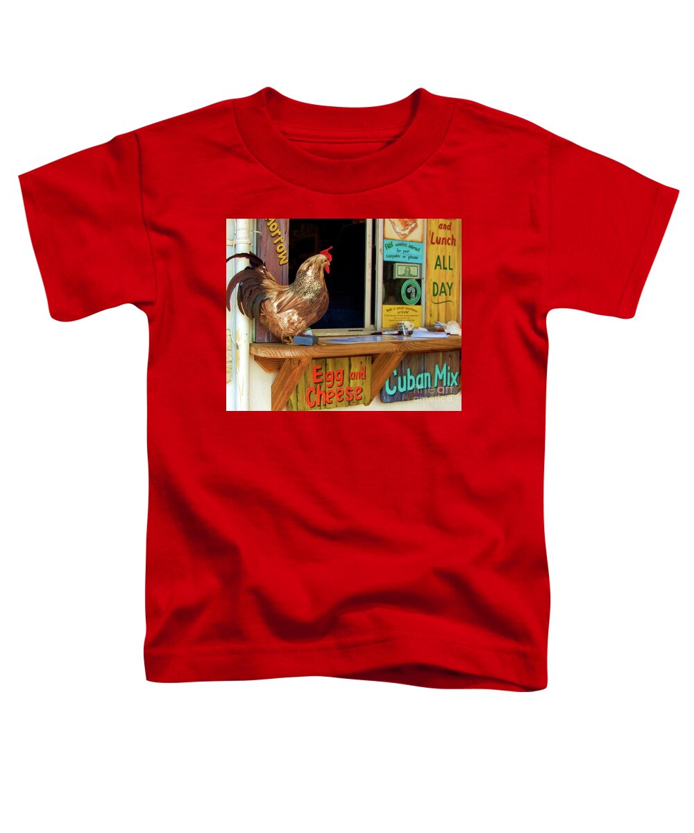 Rooster Toddler T-Shirt featuring the photograph Little Red Rooster by Debbi Granruth