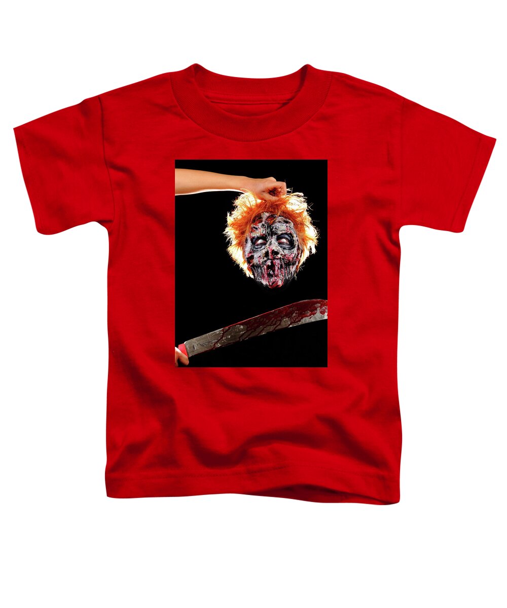 Mandi Monster Toddler T-Shirt featuring the photograph Mandi Zombie by Angela Rene Roberts and Cully Firmin