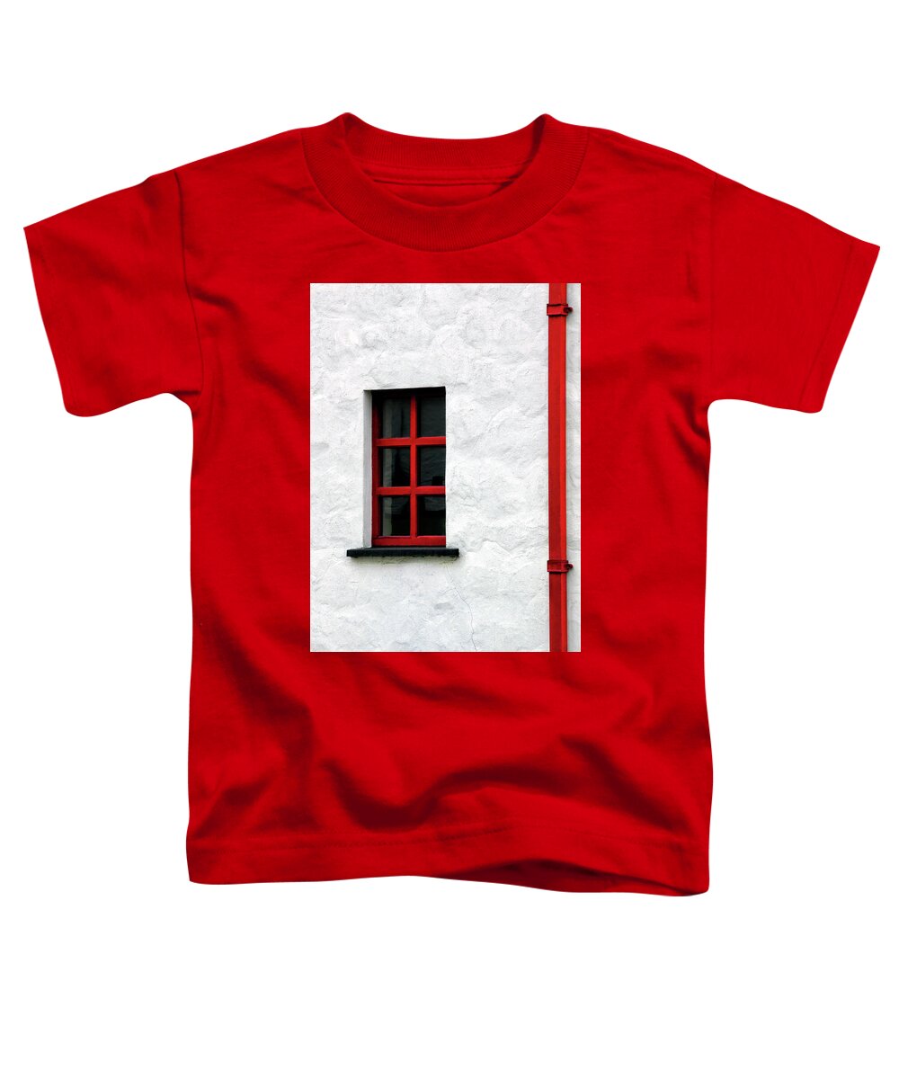 Wall Toddler T-Shirt featuring the photograph Minimalist Wall in Red, White, and Black by Mitch Spence