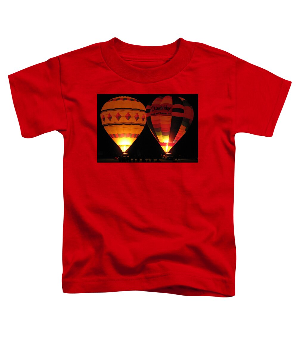 Hot Air Balloons Toddler T-Shirt featuring the photograph Moon Glow by Ed Smith