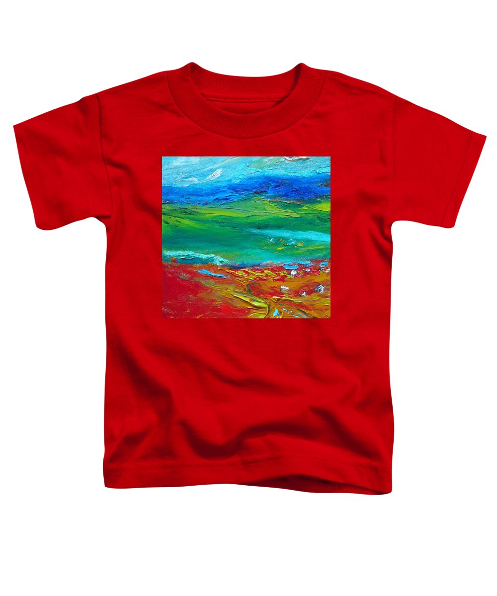 Abstract Toddler T-Shirt featuring the painting Mountain View by Susan Esbensen
