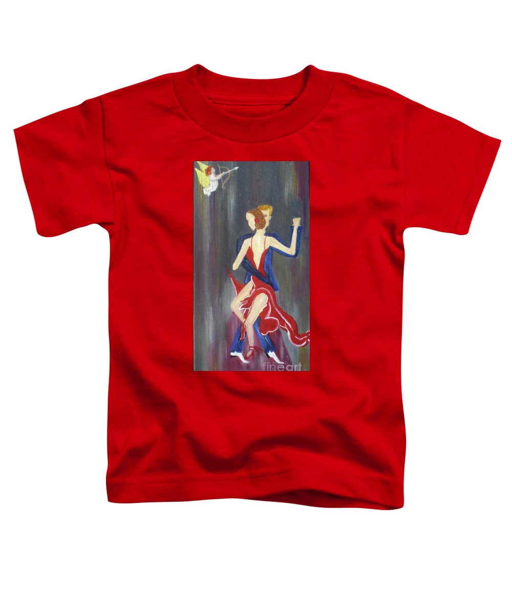 Cupid Toddler T-Shirt featuring the painting My Secret Valentine by Artist Linda Marie