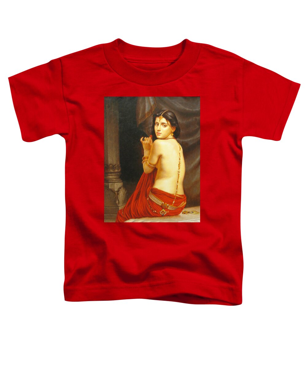  Nude Girl Lady Of Love Oil Painting On Canvas Ethnic Art India Toddler T-Shirt featuring the painting Nude Girl Lady of Love Oil Painting On Canvas Ethnic Art India by O P Gehan