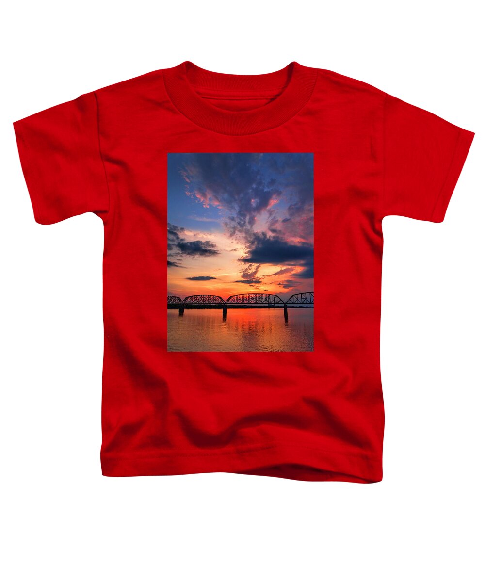 Ohio River Toddler T-Shirt featuring the photograph Ohio River Sunset by Diana Powell