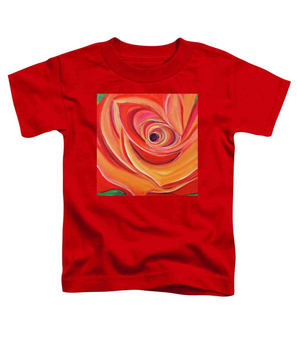 Acrylic Toddler T-Shirt featuring the painting One Perfect Rose by Seeables Visual Arts