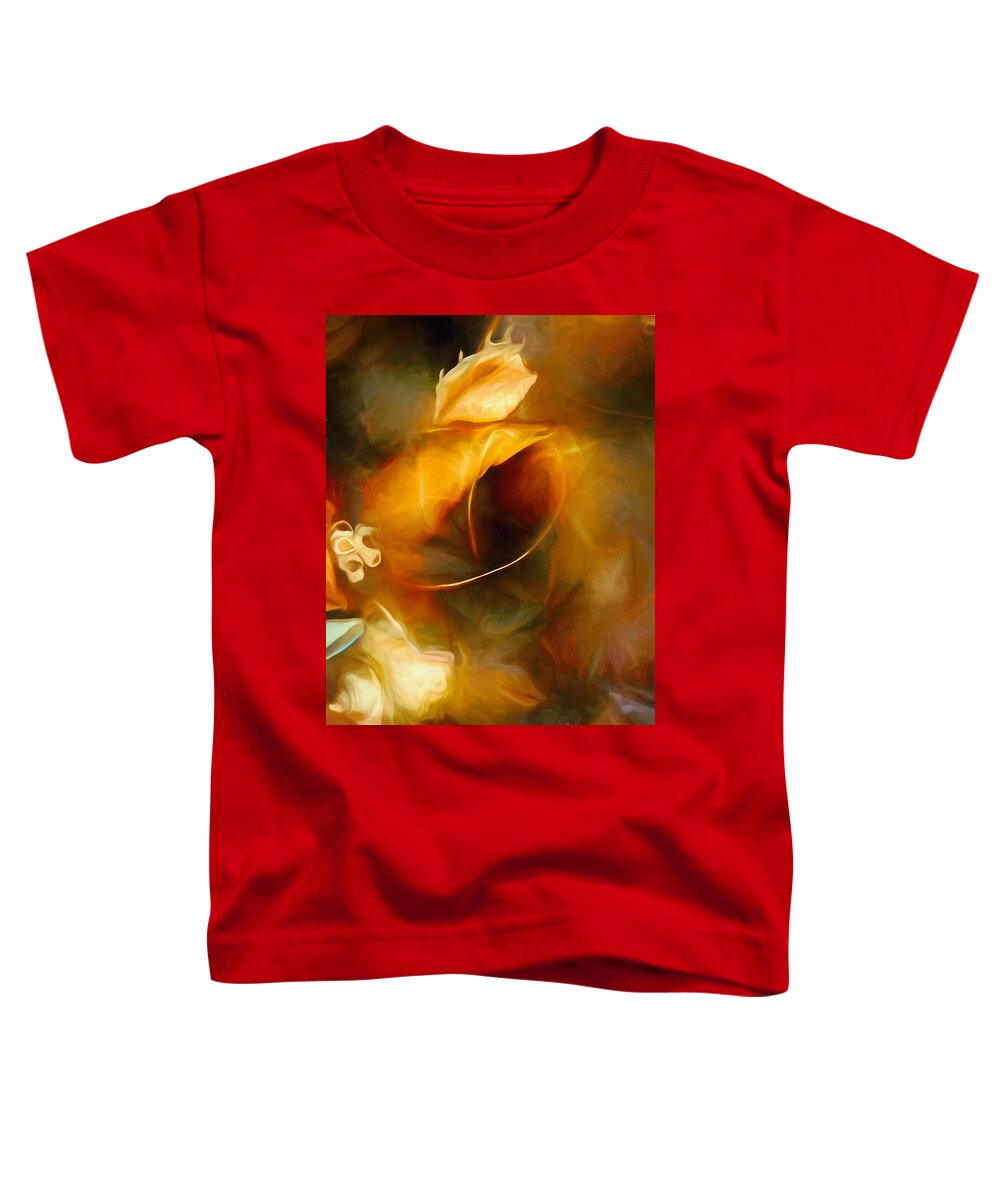 Shells Toddler T-Shirt featuring the mixed media Out of Fire and Ether by Lynda Lehmann