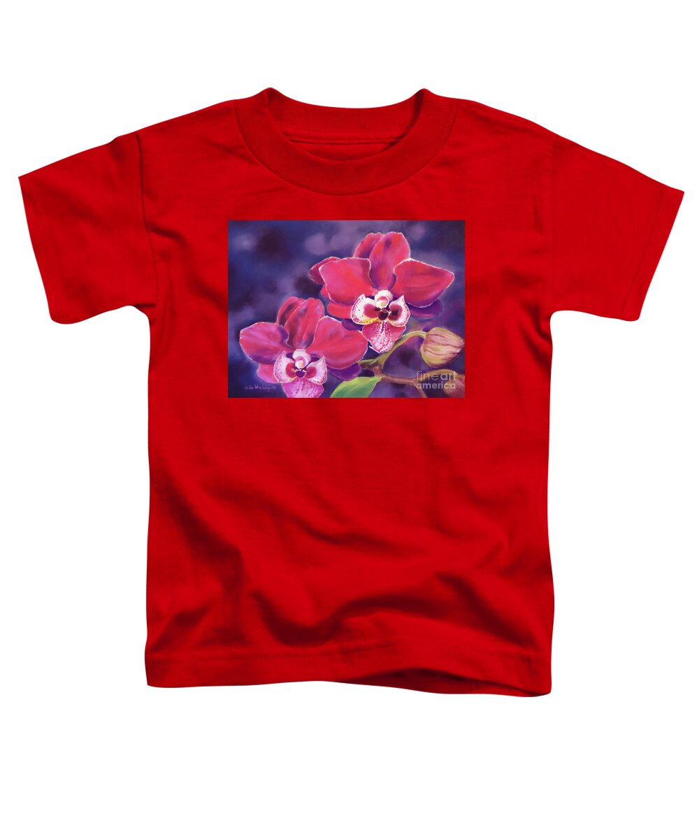 Phalaenopsis Orchid Toddler T-Shirt featuring the painting Phalaenopsis Orchid by Hilda Vandergriff