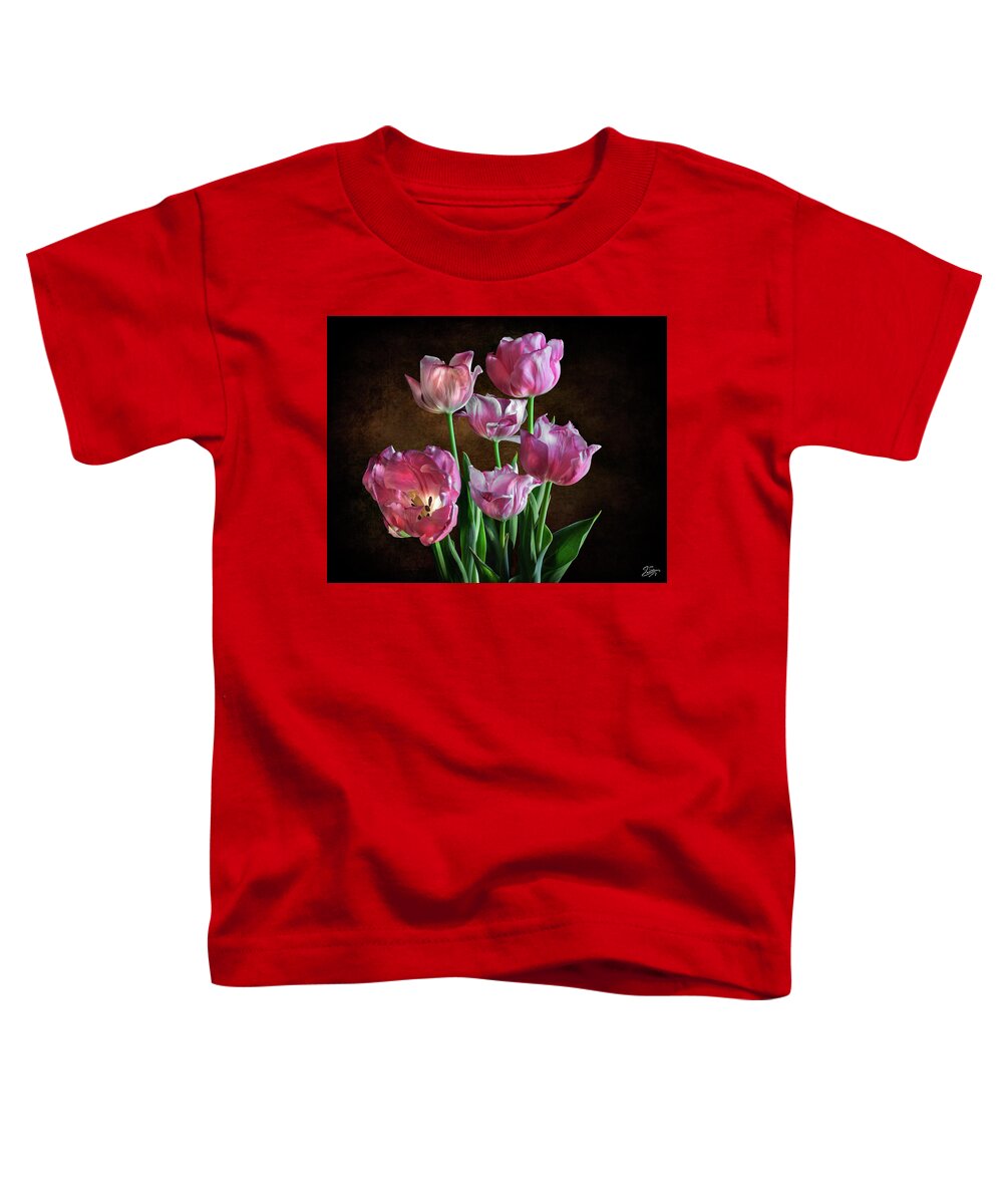 Pink Tulips Toddler T-Shirt featuring the photograph Pink Tulips by Endre Balogh