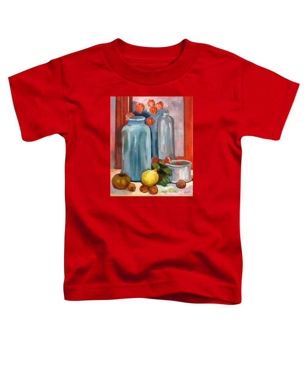  Toddler T-Shirt featuring the painting Pomme d amour by Kim PARDON
