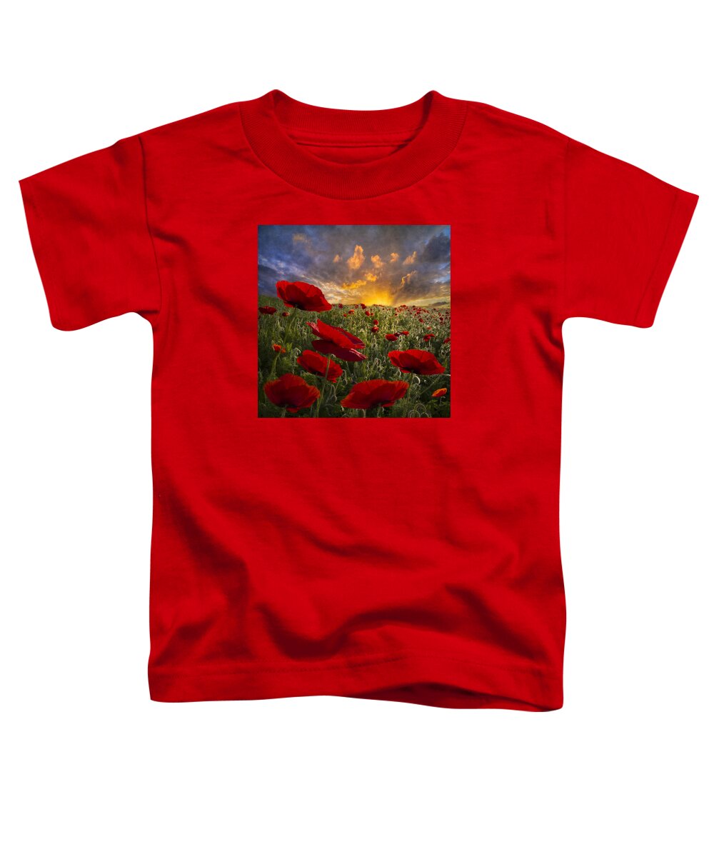Appalachia Toddler T-Shirt featuring the photograph Poppy Field by Debra and Dave Vanderlaan
