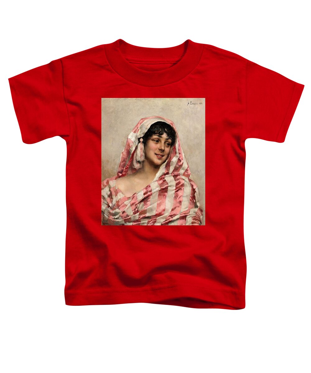 Albert Edelfelt Toddler T-Shirt featuring the painting Portrait Of A Lady by MotionAge Designs