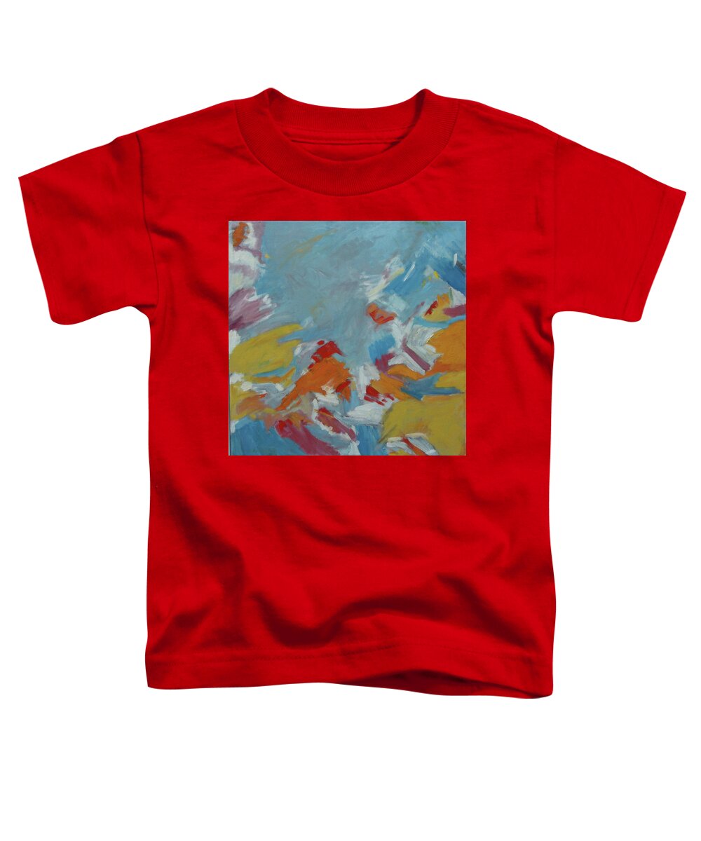 Abstract Toddler T-Shirt featuring the painting Red Bird by Stan Chraminski