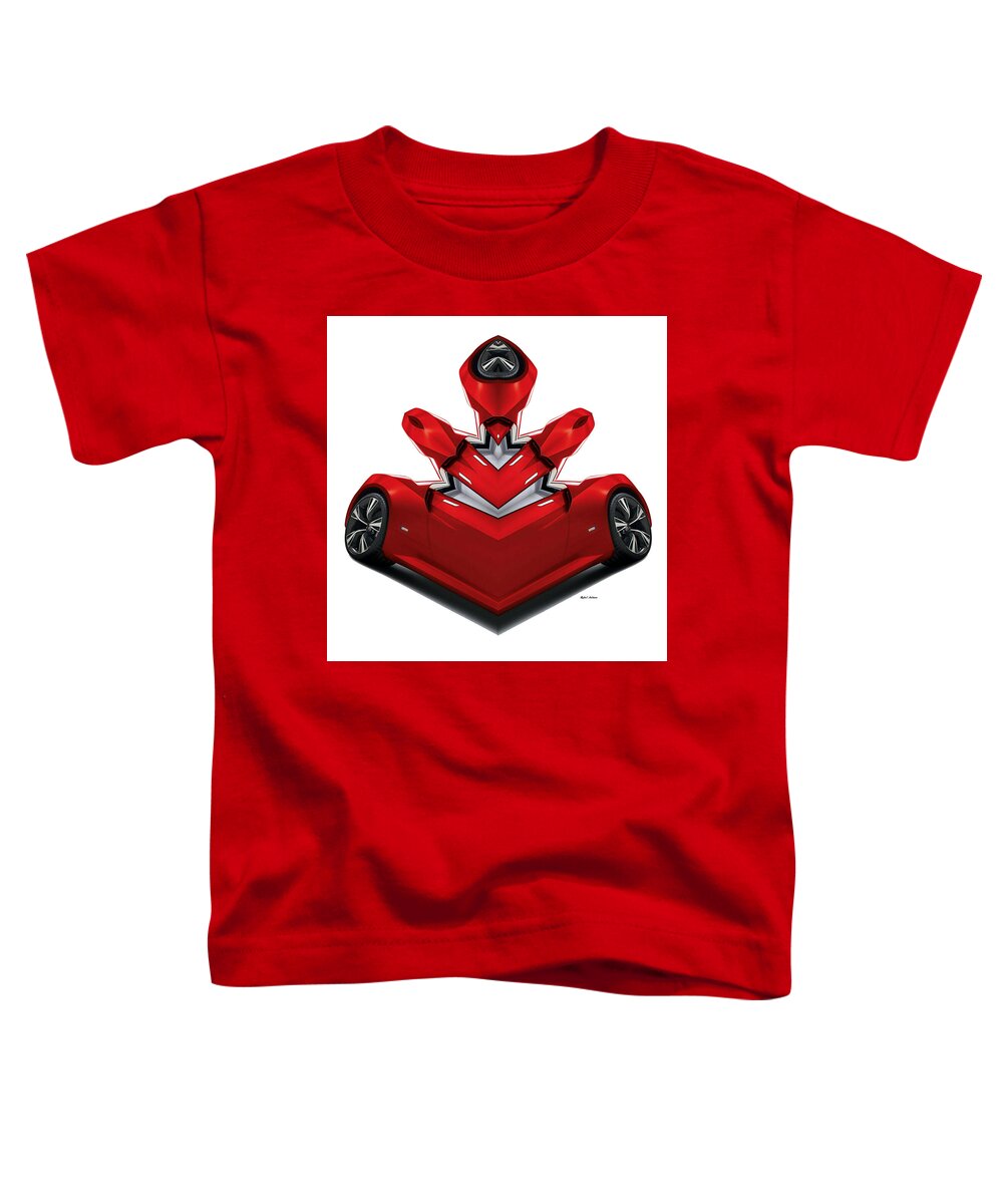 Rafael Salazar Toddler T-Shirt featuring the digital art Red Car 0905 by Rafael Salazar
