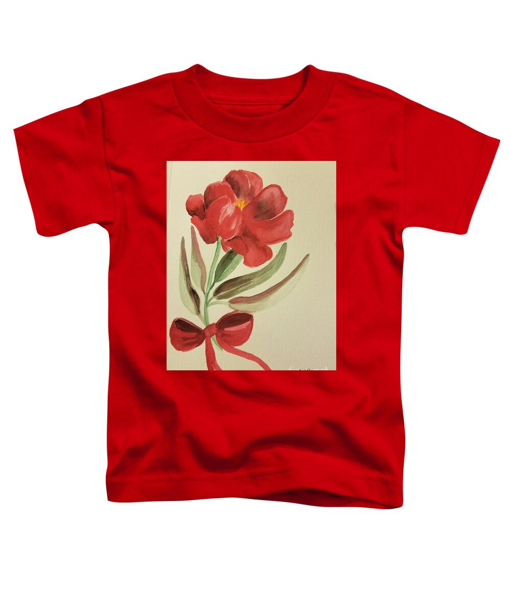 Red Lady Toddler T-Shirt featuring the painting Red Lady by Maria Urso