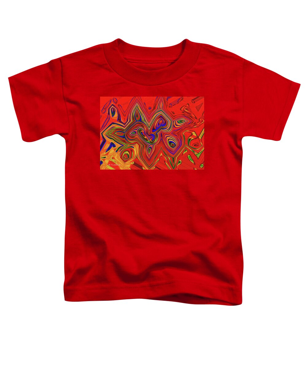 Red Sun Abstract # 16 Toddler T-Shirt featuring the digital art Red Sun Abstract # 16 by Tom Janca