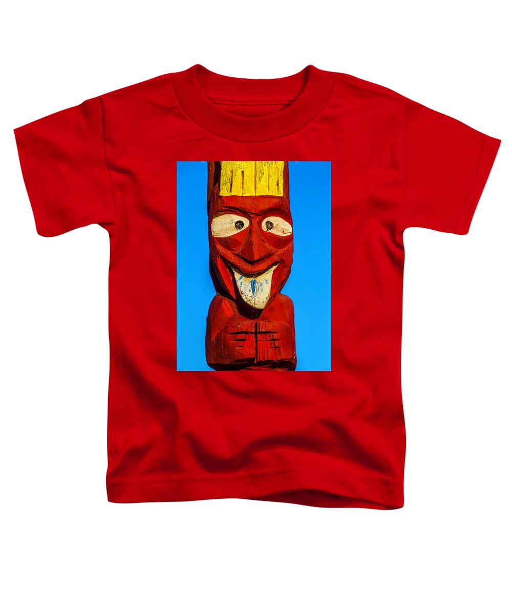 Red Toddler T-Shirt featuring the photograph Red Totem Pole by Garry Gay
