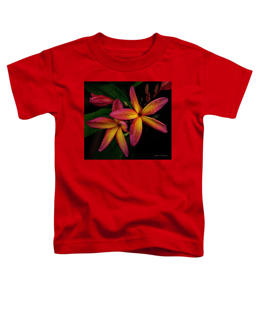 Plumeria Toddler T-Shirt featuring the photograph Red/Yellow Plumeria in Bloom by John A Rodriguez