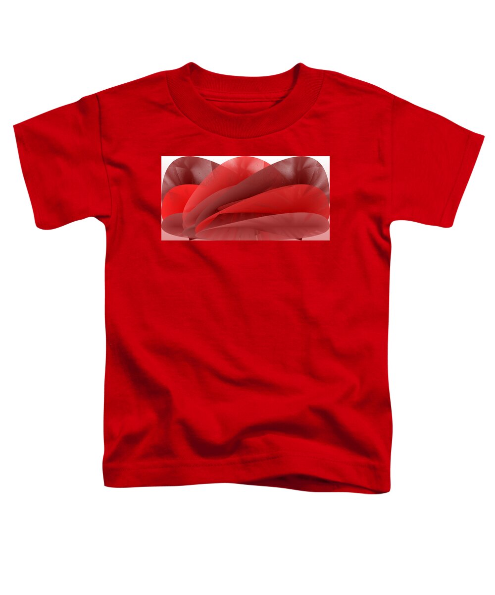 Rithmart Abstract Red Organic Random Computer Digital Shapes Abstract Predominantly Red 700 Toddler T-Shirt featuring the digital art Red.700 by Gareth Lewis