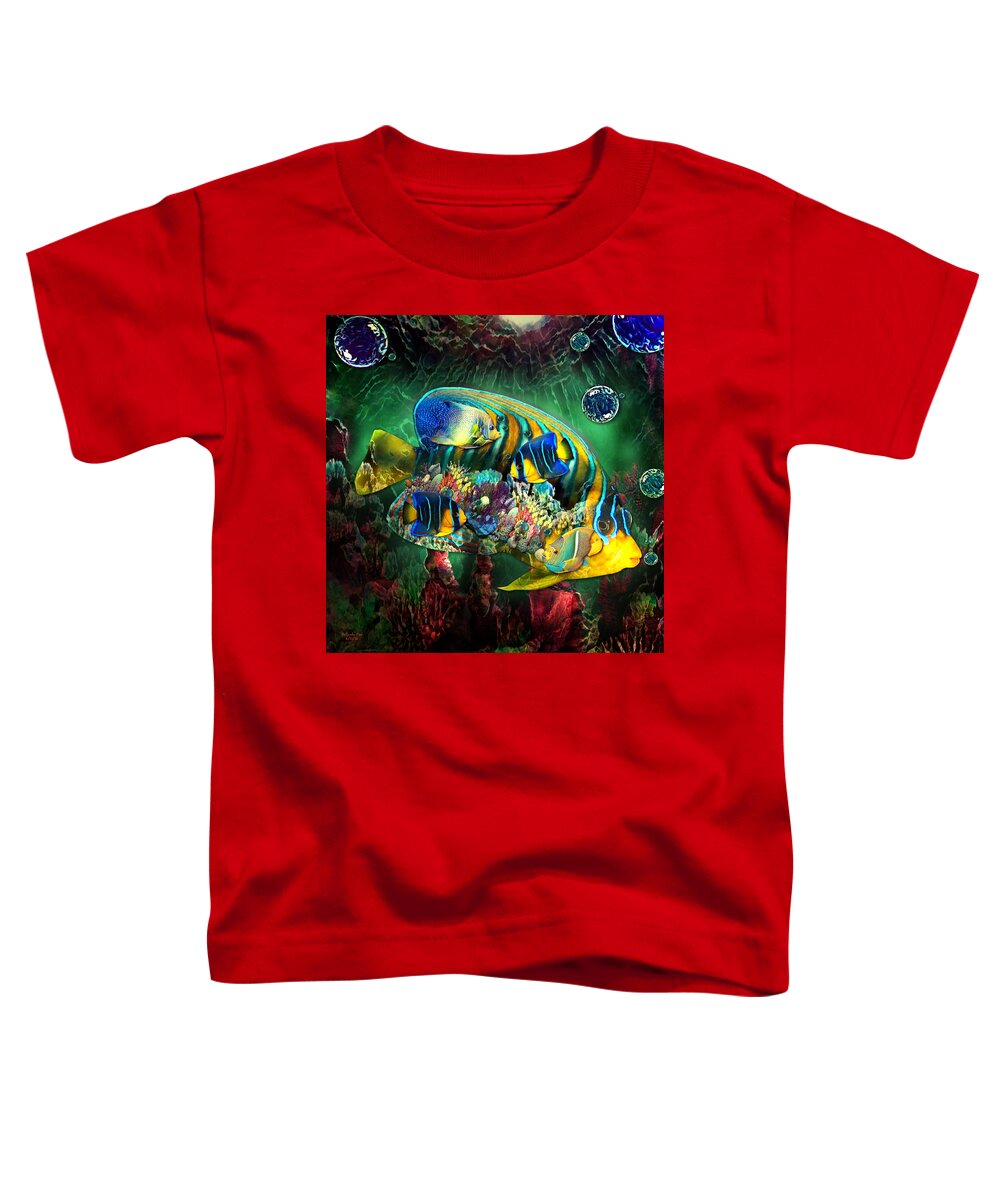  Toddler T-Shirt featuring the digital art Reef Fish Fantasy Art by Artful Oasis