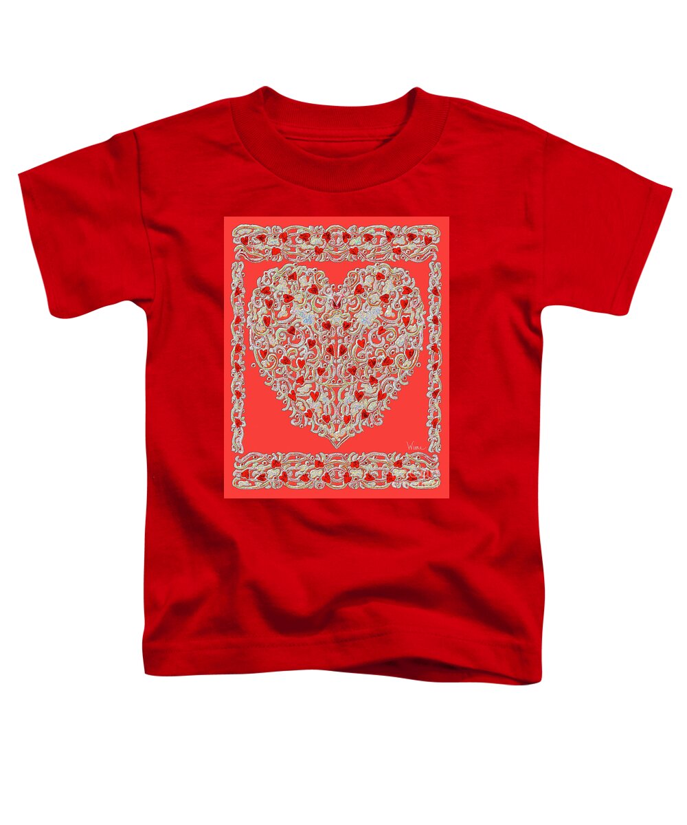 Lise Winne Toddler T-Shirt featuring the digital art Renaissance Style Heart by Lise Winne
