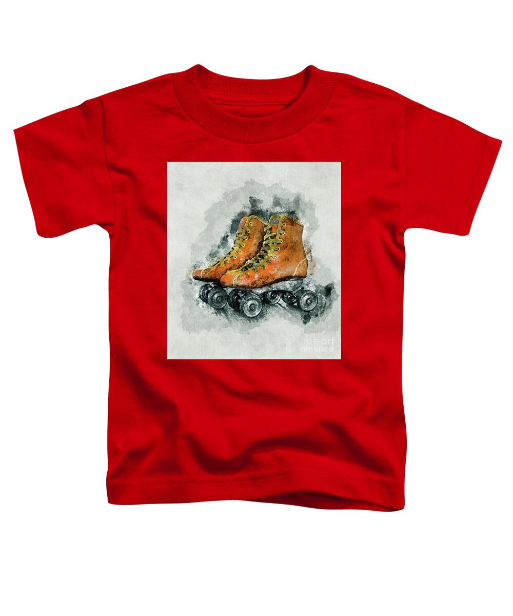 Sport Toddler T-Shirt featuring the mixed media Roller Skates by Ian Mitchell
