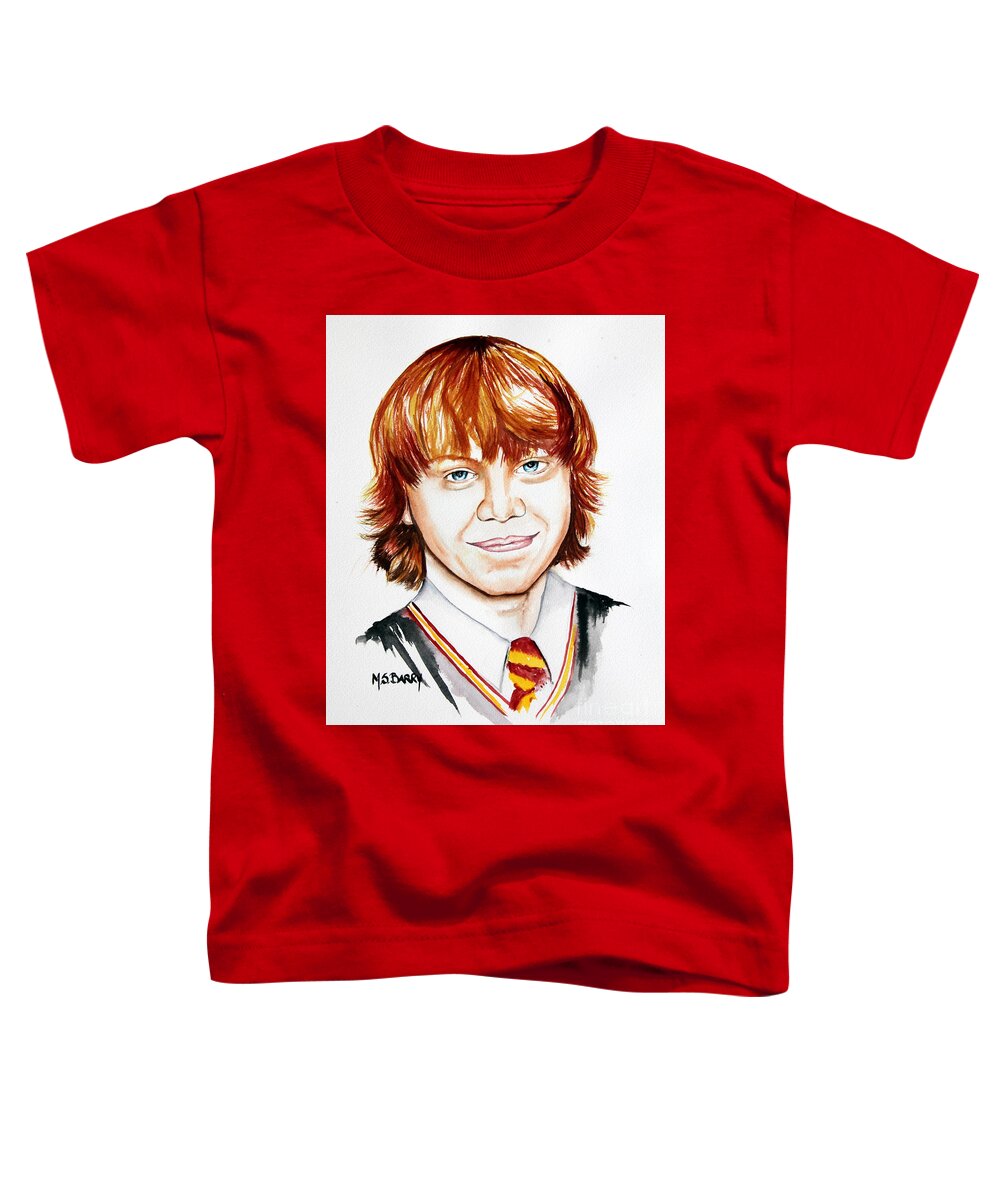 Ron Weasley Toddler T-Shirt featuring the painting Ron Weasley by Maria Barry