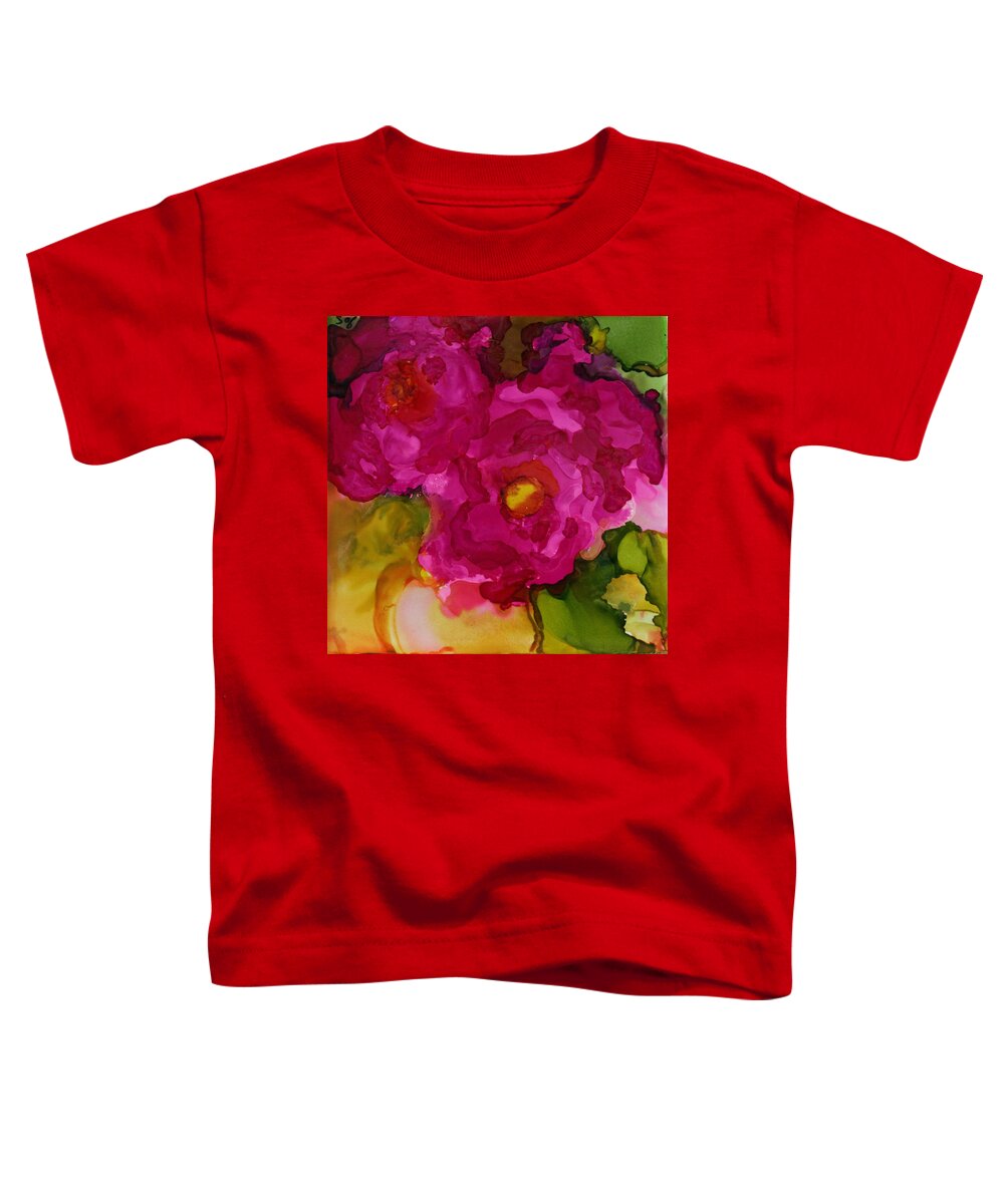Roses Toddler T-Shirt featuring the painting Rose to the Occation by Jo Smoley