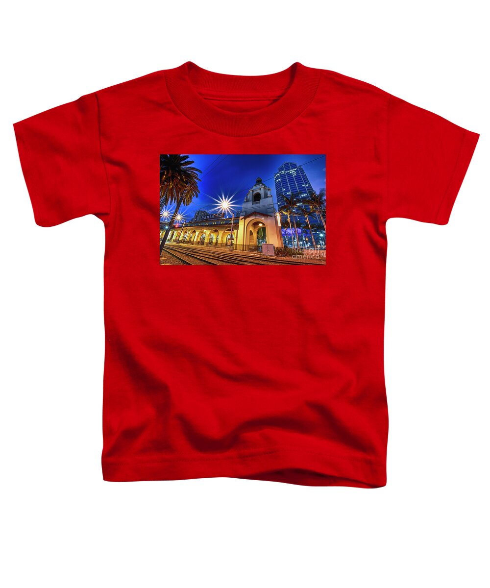 Santa Fe Toddler T-Shirt featuring the photograph Santa Fe At Night by Ken Johnson