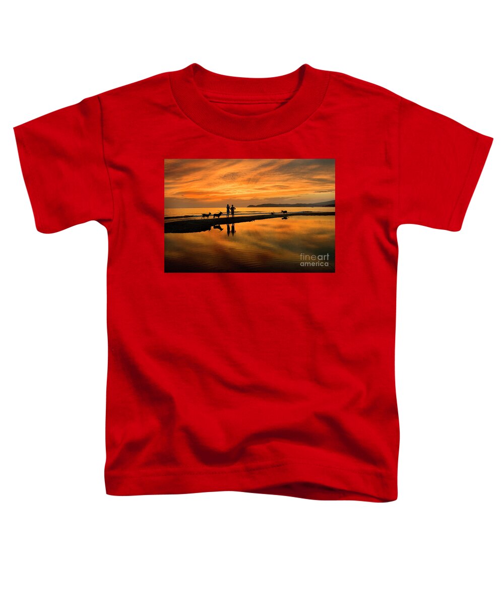 Sunset Toddler T-Shirt featuring the photograph Silhouette and Amazing Sunset in Thassos by Daliana Pacuraru