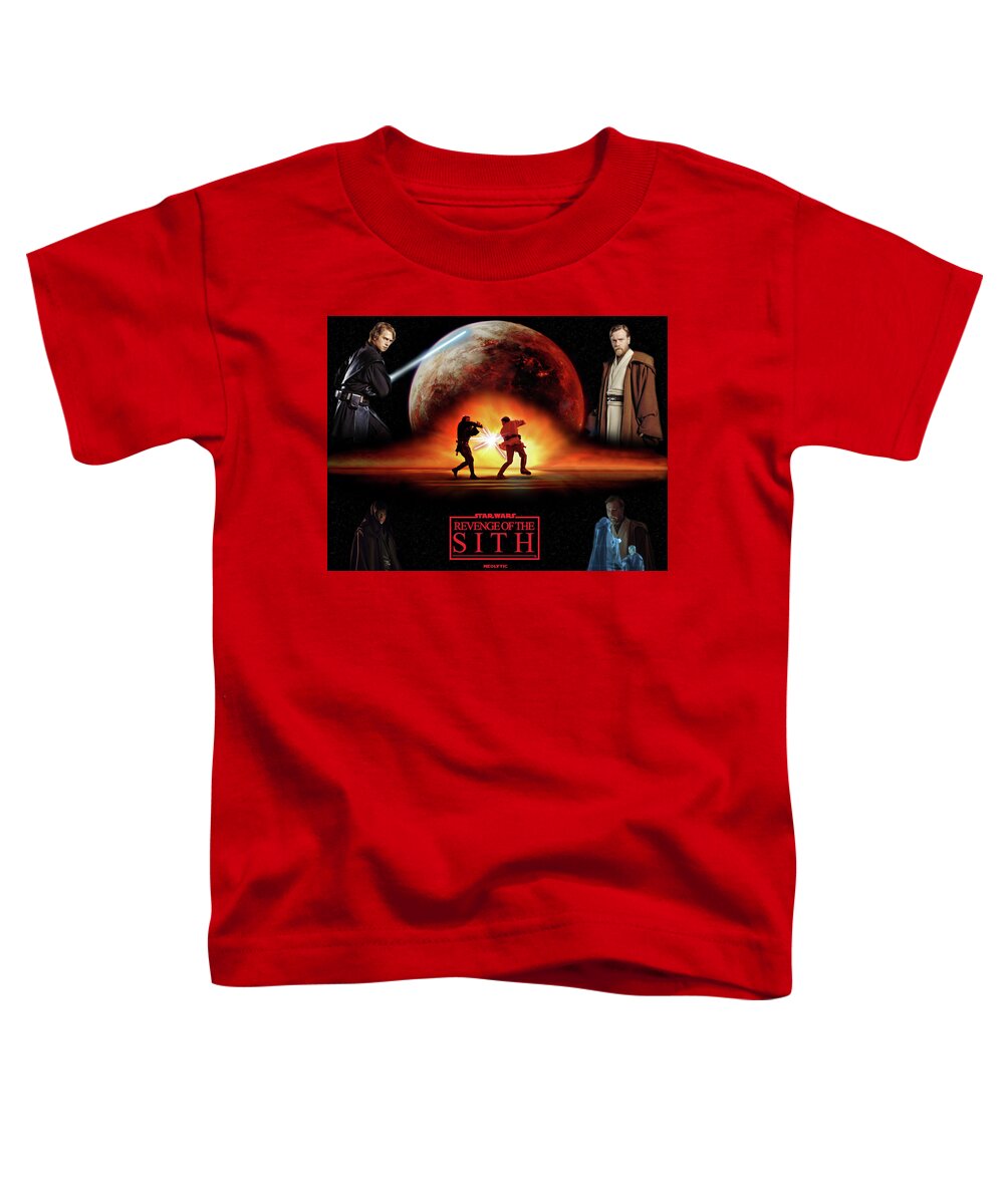 Star Wars Episode Iii Revenge Of The Sith Toddler T-Shirt featuring the digital art Star Wars Episode III Revenge of the Sith by Maye Loeser