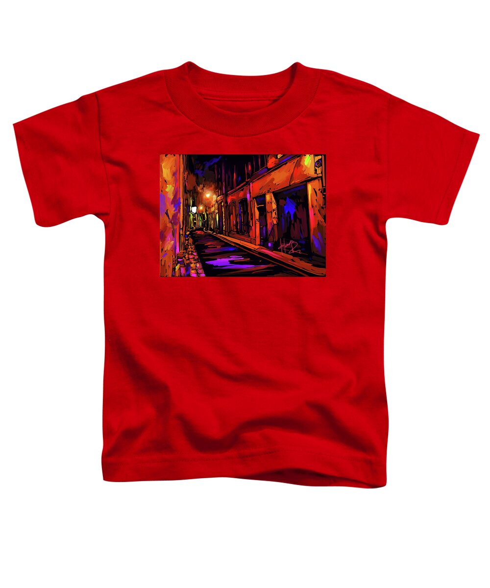Avignon Toddler T-Shirt featuring the painting Street in Avignon, France by DC Langer