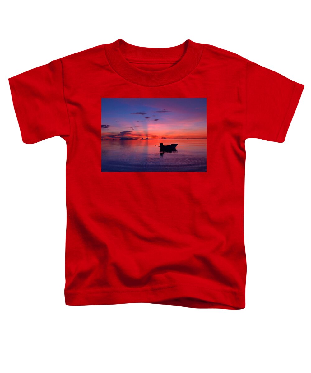 Romantic Toddler T-Shirt featuring the photograph Sunset Rays by Steven Robiner