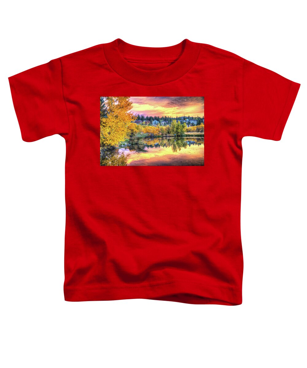 Sunset Toddler T-Shirt featuring the photograph Sunset Reflections in Mammoth Lakes by Lynn Bauer