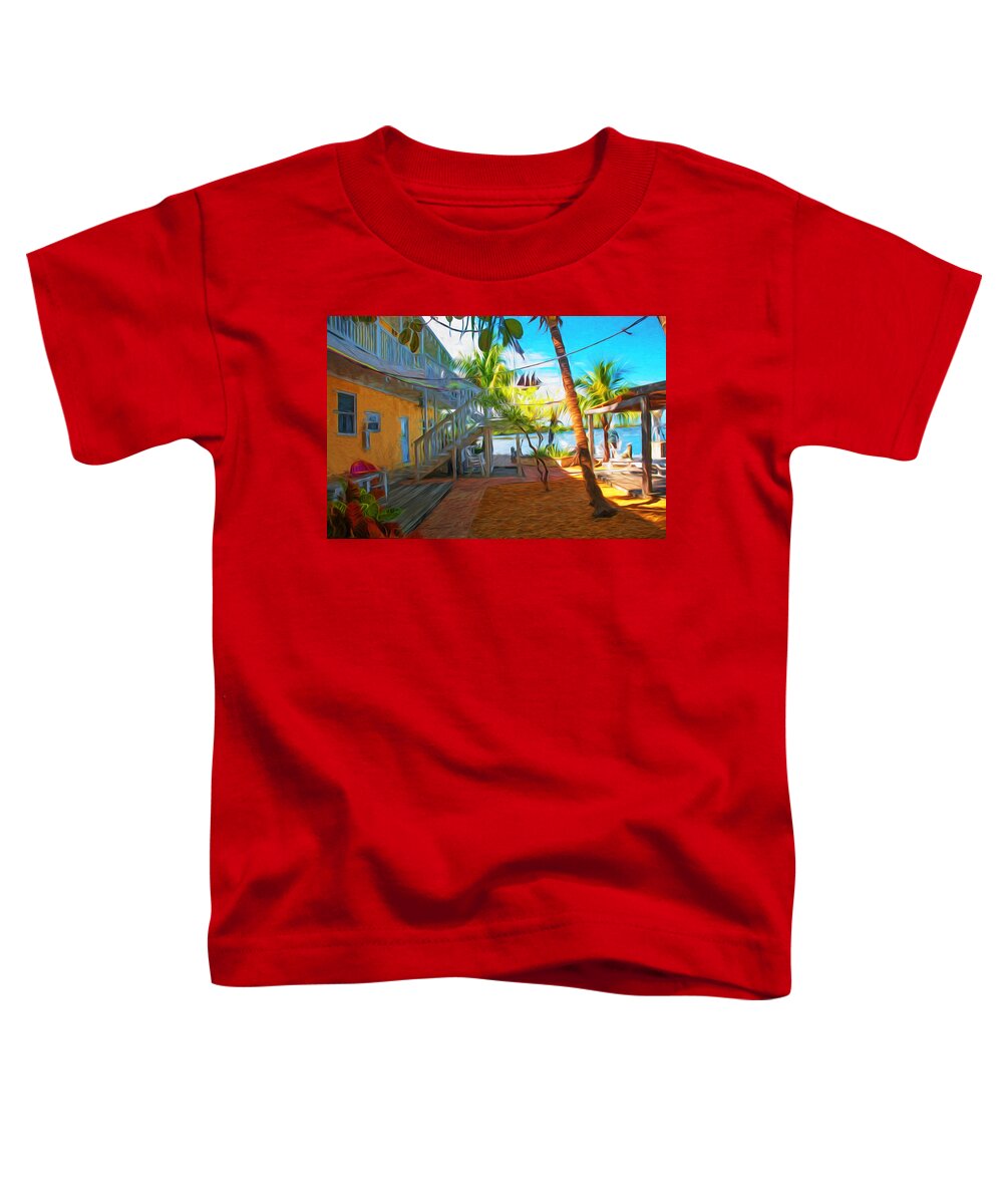 Sunset Villas Toddler T-Shirt featuring the photograph Sunset Villas Patio by Ginger Wakem