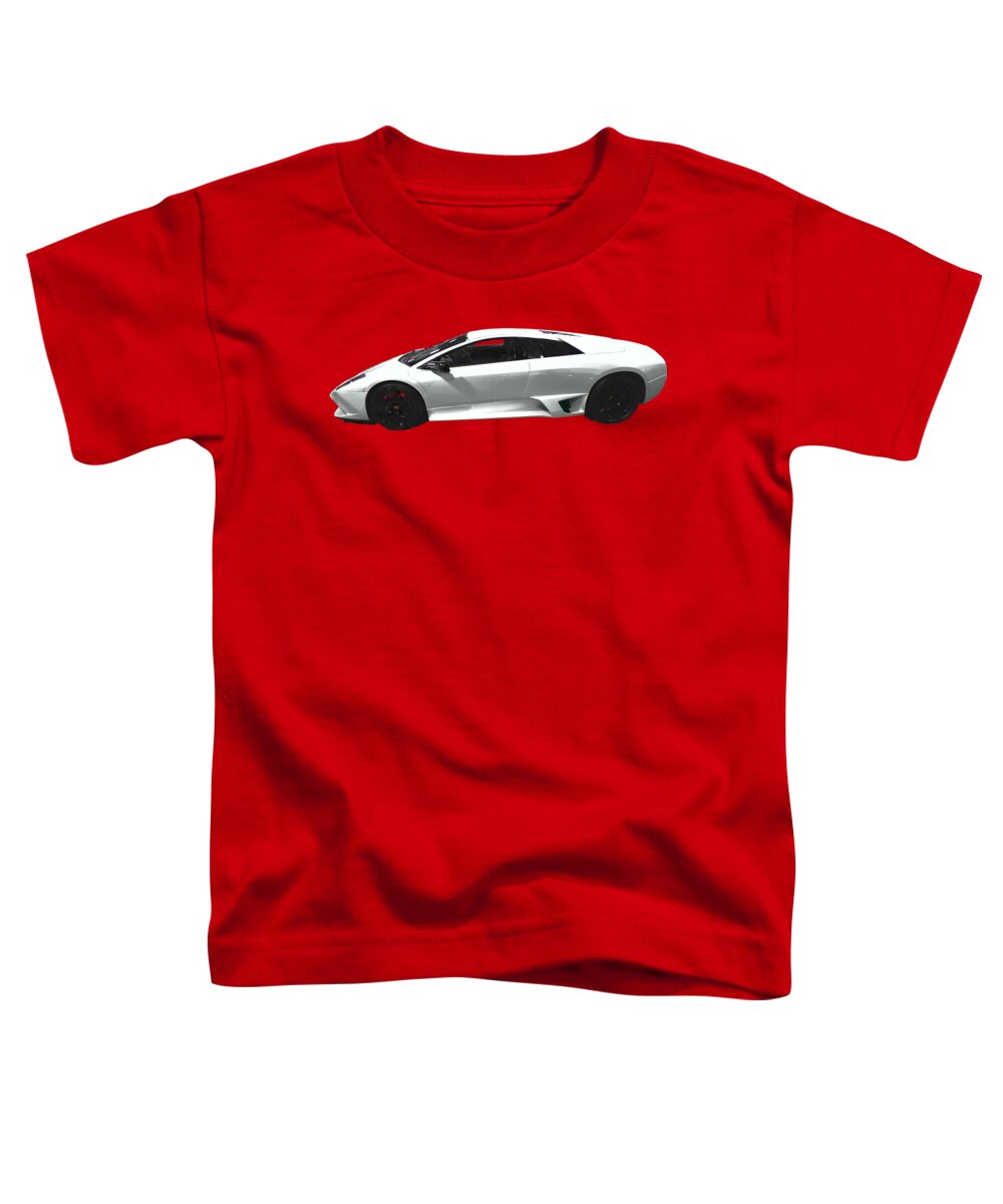 Digital Art Toddler T-Shirt featuring the digital art Supercar in white art by Francesca Mackenney