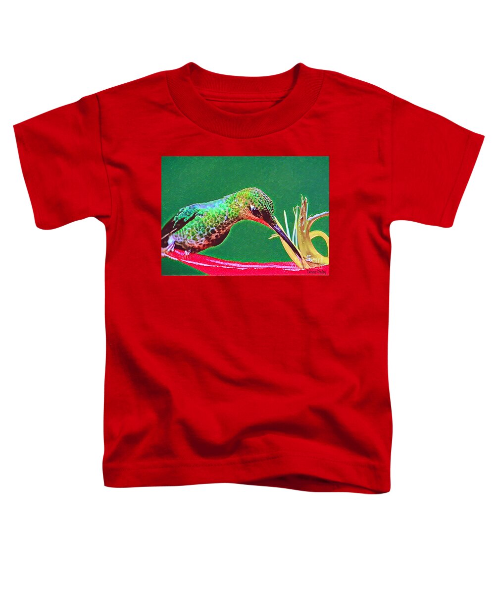 Hummingbird Toddler T-Shirt featuring the digital art Sweet Nectar by Denise Railey
