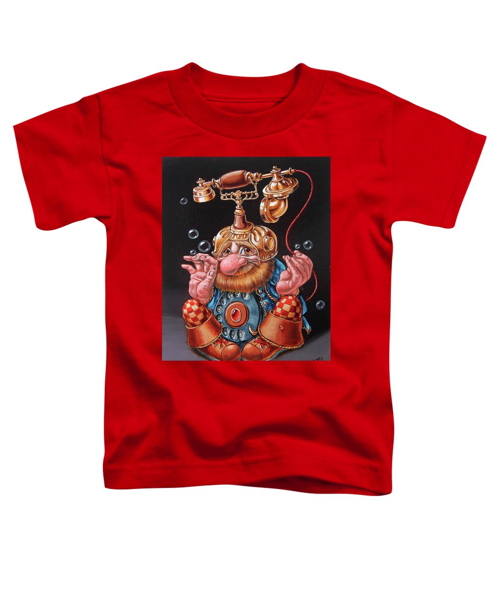 Gnome Toddler T-Shirt featuring the painting Telephonic by Victor Molev