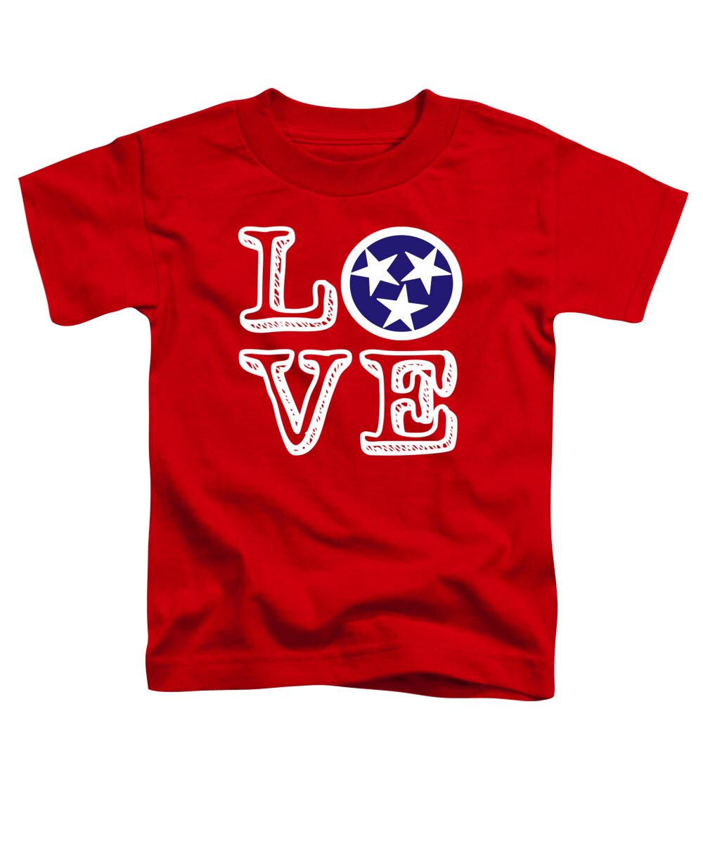 Tennessee Toddler T-Shirt featuring the digital art Tennessee Flag Love by Heather Applegate