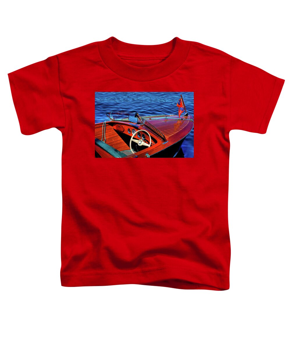 1958 Chris-craft Continental Toddler T-Shirt featuring the photograph The 1958 Chris Craft by David Patterson