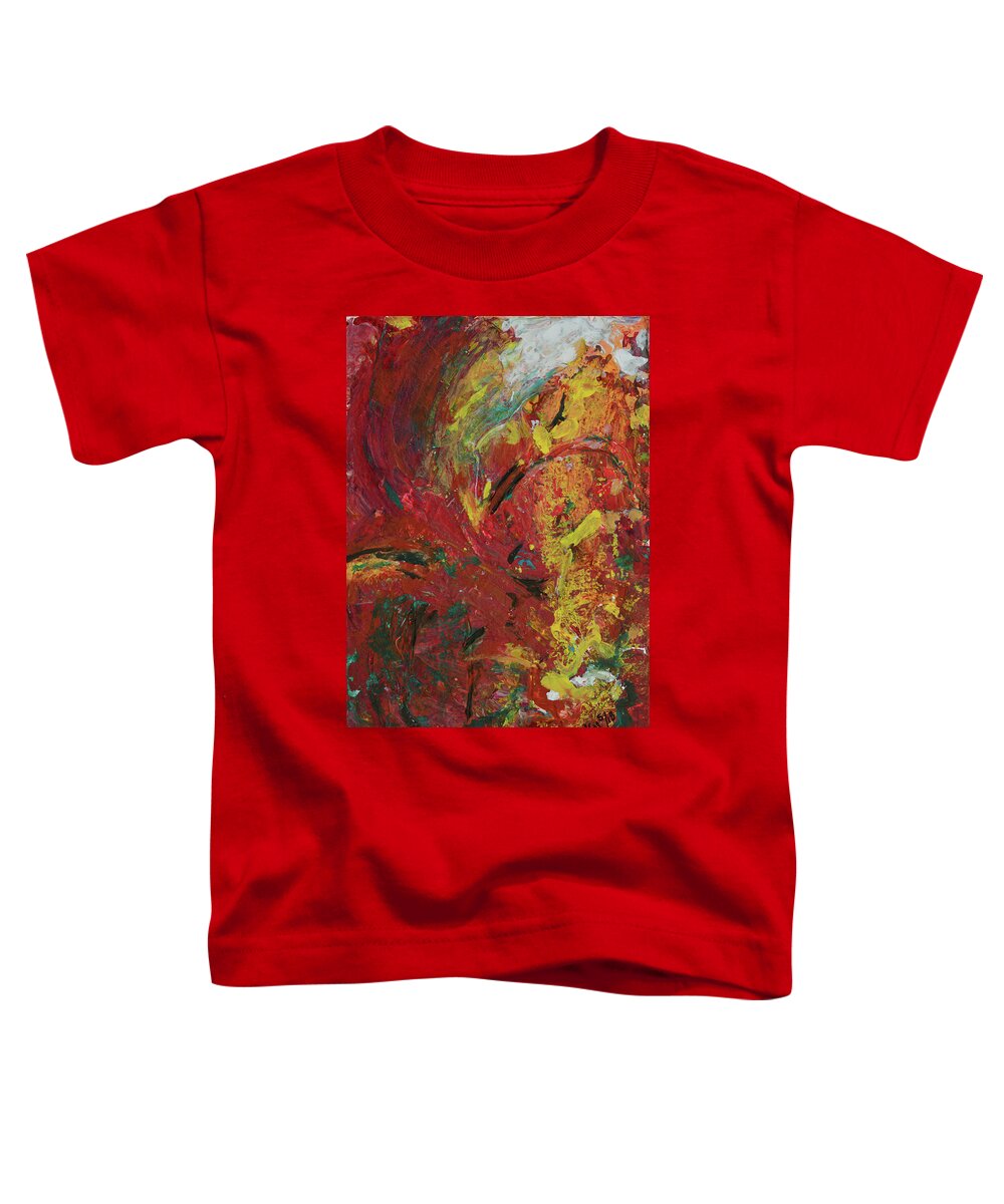 Earth Tone Abstract Toddler T-Shirt featuring the mixed media The Barren Earth by Donna Blackhall